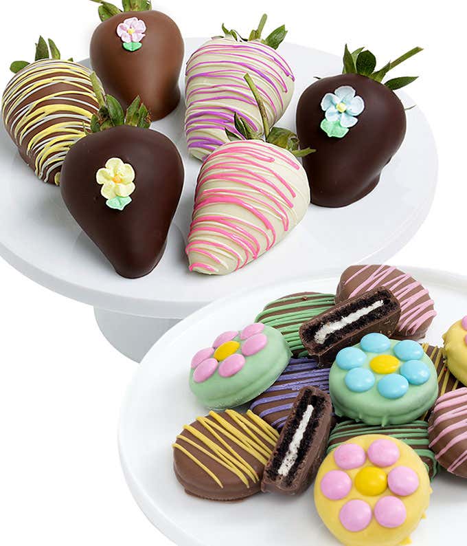 Fresh Flowers Belgian Chocolate Covered Strawberries and OREO® Cookies