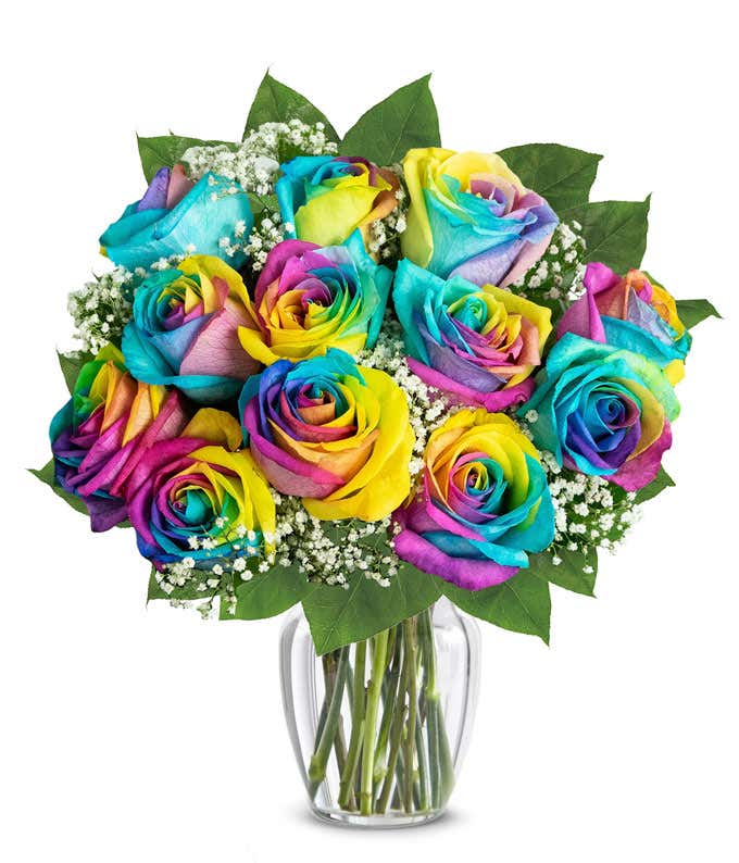 Rainbow roses for delivery 