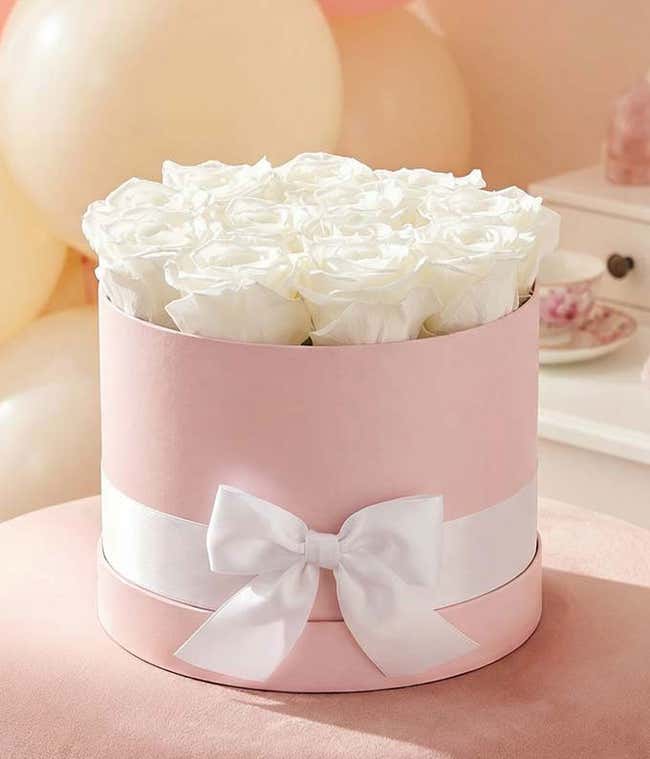 Luxury White Forever Roses