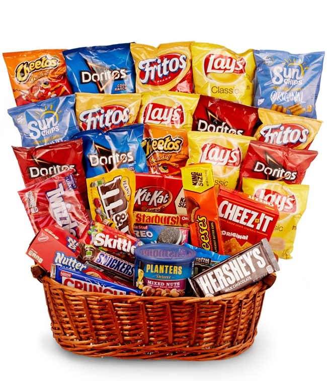 Chips, Candy &amp; More Gift Basket