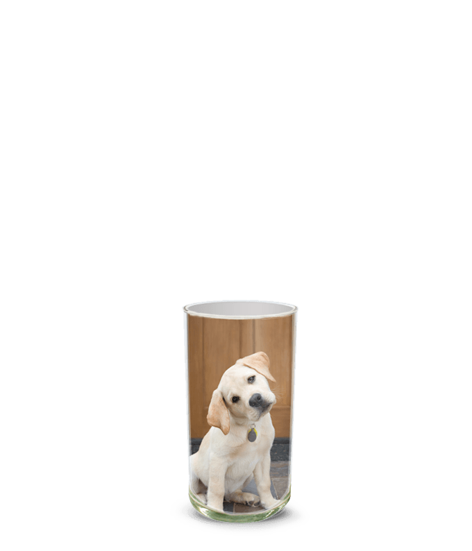 Partial image of Custom Photo Vase without flowers.